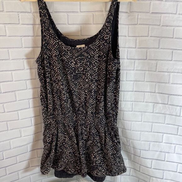 Obey Black Print Cotton Romper Sz L - Picture 1 of 6